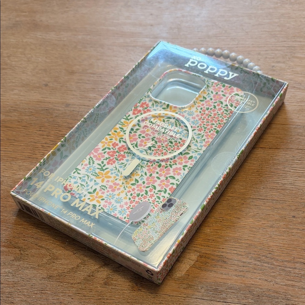XO POPPY | Floral MagSafe-Compatible iPhone 14 Pro Max Case - Pink Floral